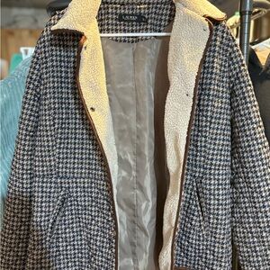 Ralph Lauren Houndstooth Coat with Cream Lining